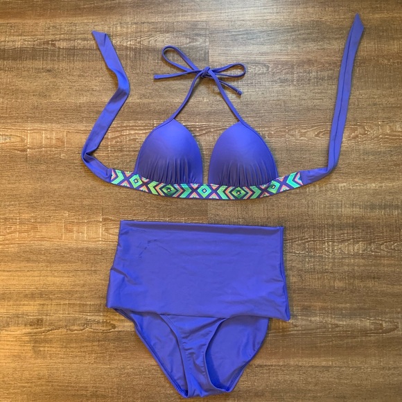 NWOT Halter bikini and high waist bottoms - Picture 1 of 4
